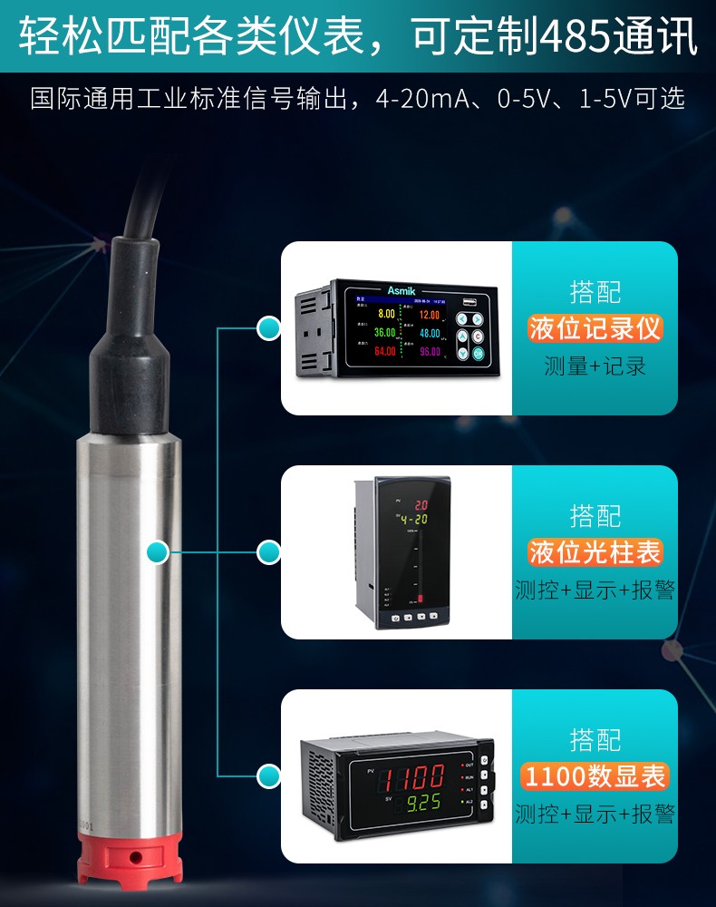 银河集团186netMIK-P260S投入式液位变送器产品搭配